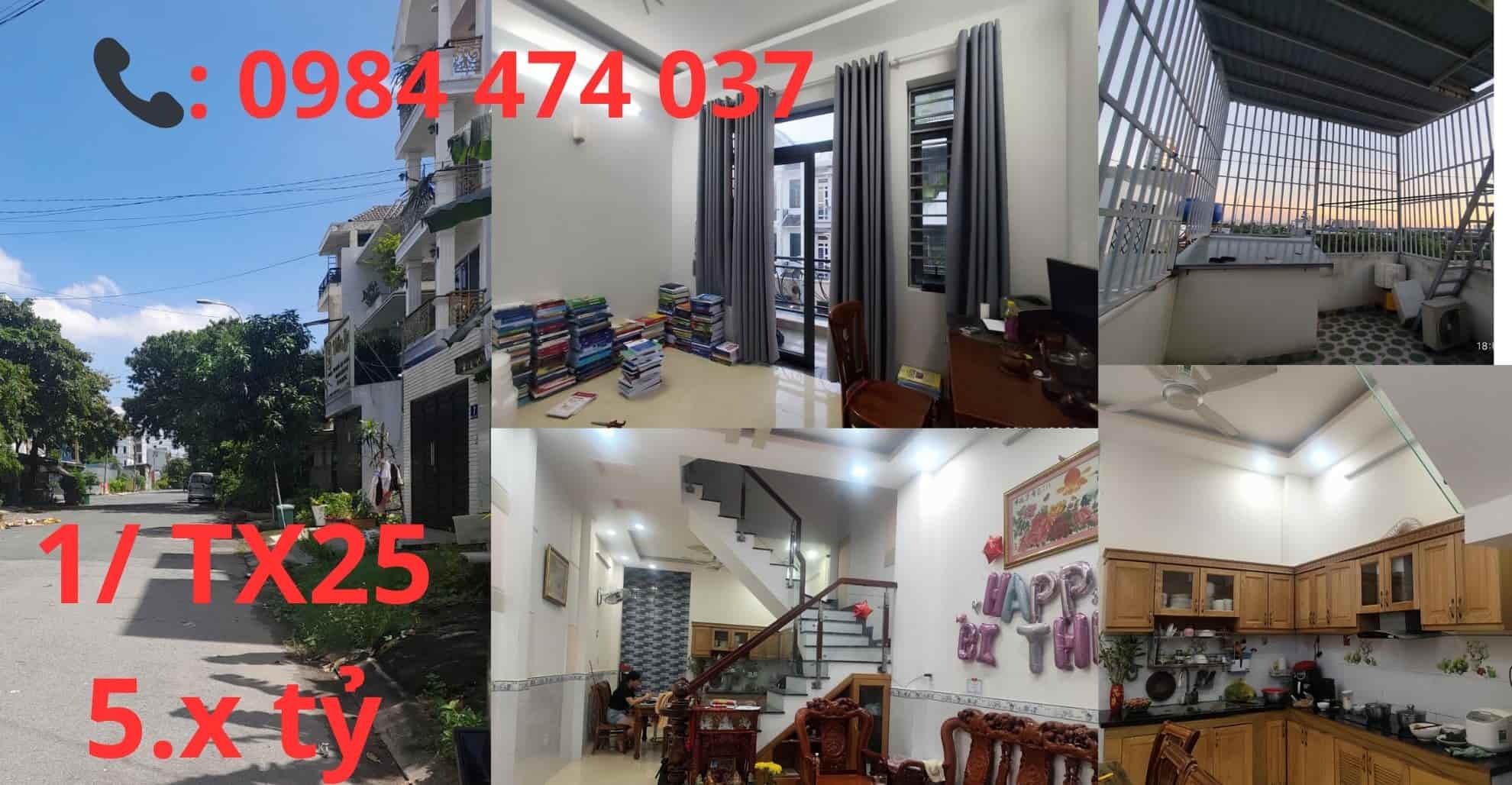 Bán Nhà 4 Tầng Kiên Cố Sát Mặt Tiền Thạnh Xuân 25, Đường Xe Hơi 6m, Dân Trí Cao, Giá Nhỉnh 5 Tỷ 1 Ban nha 4 tang quan 12