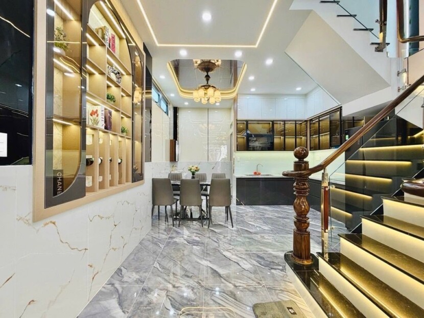 Bán Nhà Bùi Quang Là, An Hội Tây, Gò Vấp – 4 Tầng Hẻm Ô Tô, Full Nội Thất Cao Cấp, Giá 8 Tỷ Nhỉnh 10 ban nha truc duong bui quang la go vap